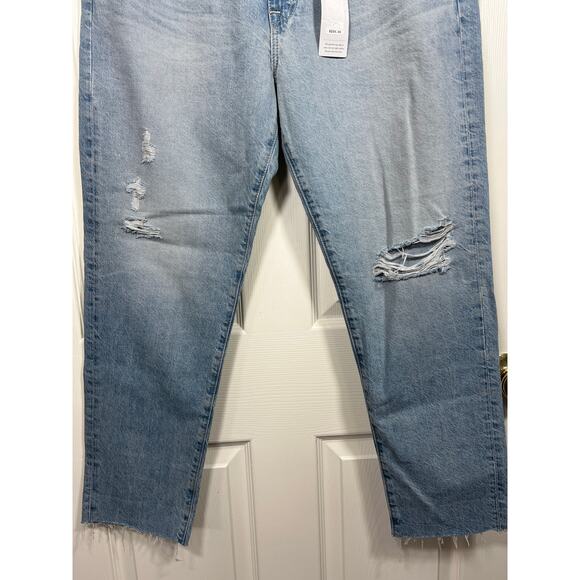 New AG Adriano Goldschmied Ex-Boyfriend Slouchy Slim Fit Light Wash Distressed - Picture 5 of 8